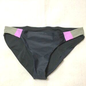 prAna Tulum Swim Bikini Bottom Black Color Block- Size large NWT
